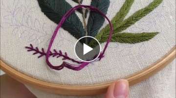 Light purple flowers pattern. Embroidery for beginners